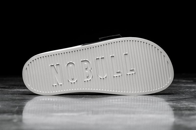 Black Nobull Ivory Adjustable Men's Slides | CA Q1193M